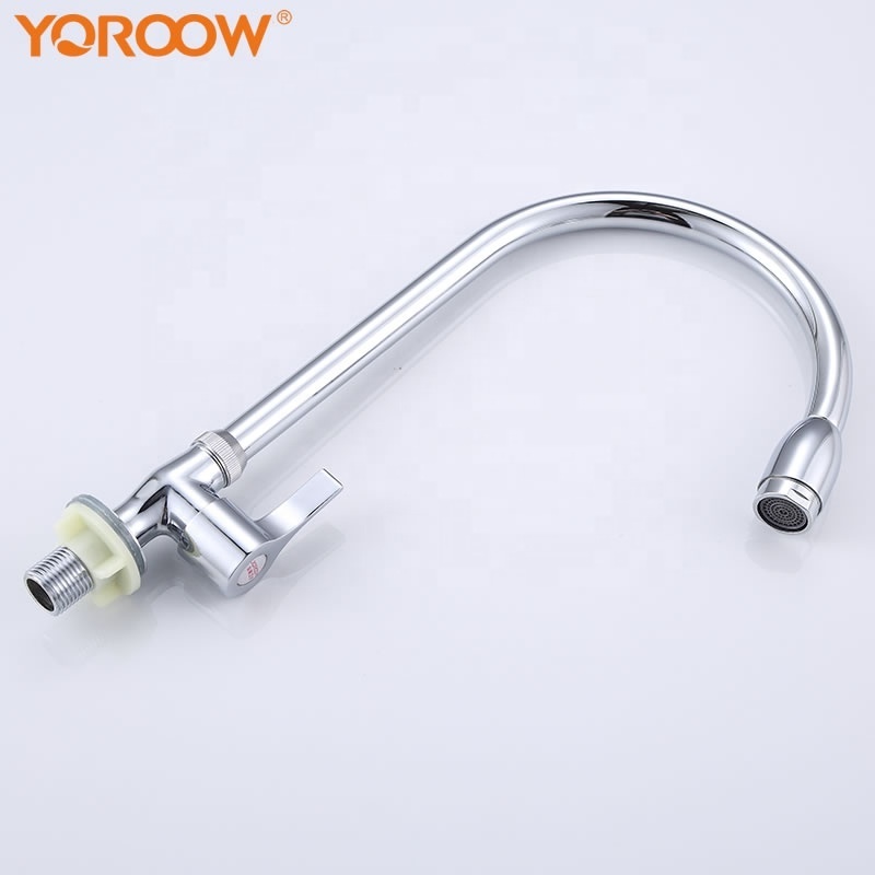 China faucet factory hot sale chrome plated waterfall cold water kitchen faucets deck mounted zinc body kitchen sink faucet