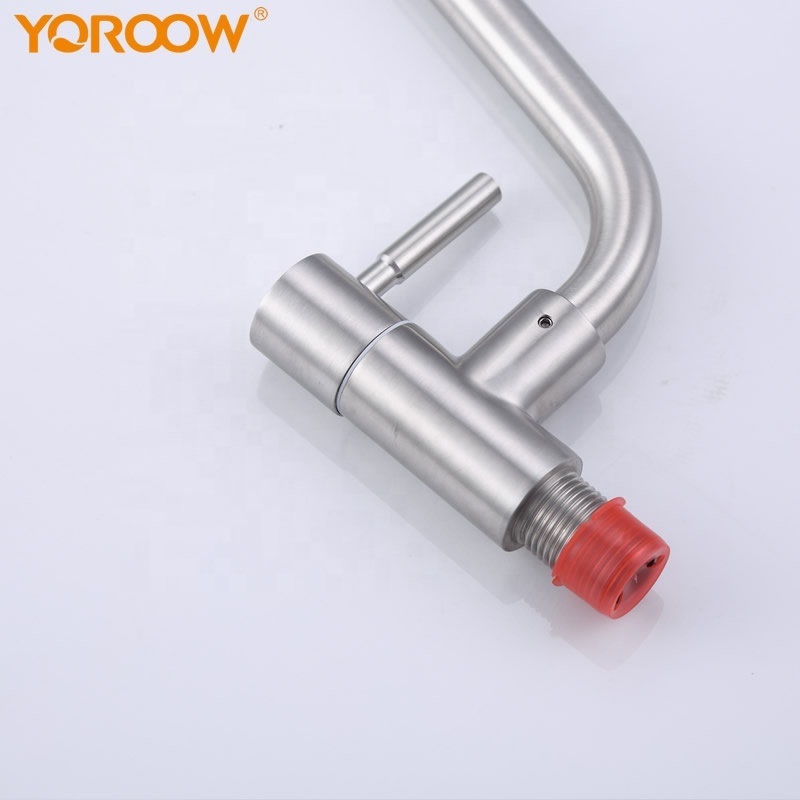 YOROOW good quality single lever cold water rubinetto a muro 304 Stainless Steel wall mounted kitchen faucet