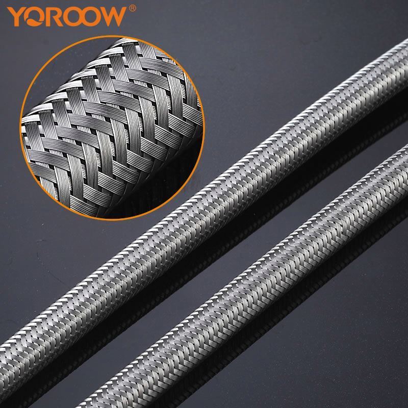 304 stainless steel braided flexible hose for kitchen faucet hot and cold water 1/2 inch hose double lock for basin faucet