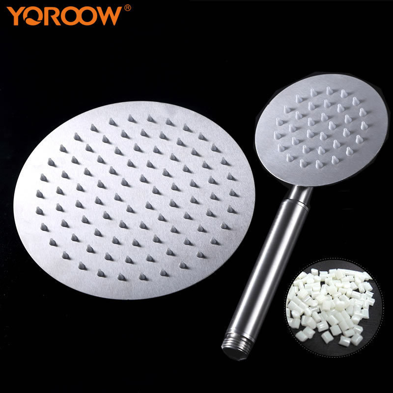 Bathroom 304 Stainless Steel Showerhead High Pressure Adjustable Rainfall 10 Inch Brushed Nickel Round Rain Shower Head