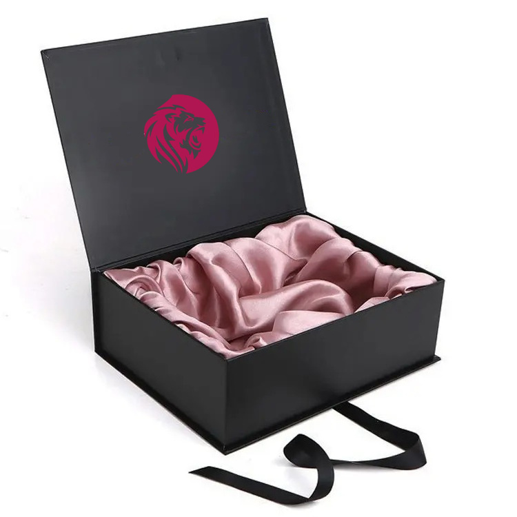 High quality rigid black magnetic gift box packaging gift boxes wig box packaging custom logo luxury