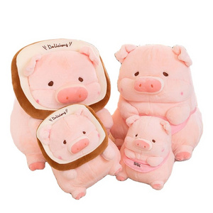 Creative Squishy Pig Stuffed Animal Plush Toys Soft Toast Pink Piggy Plush Toy Pillow Gifts