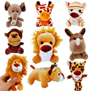 Mini Plush Keychain Elephant Lion Tiger Pendant Stuffed Animal Toys Accessories Wholesale