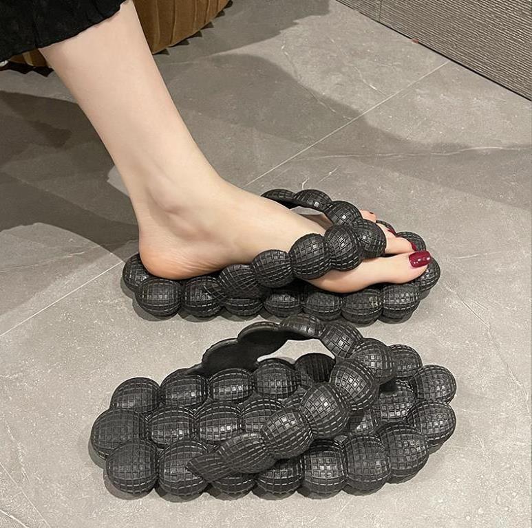 New Women's Summer Unisex Bubble Slippers Eva Slides Massage Ball Flip Flops Shoes Lychee slippers