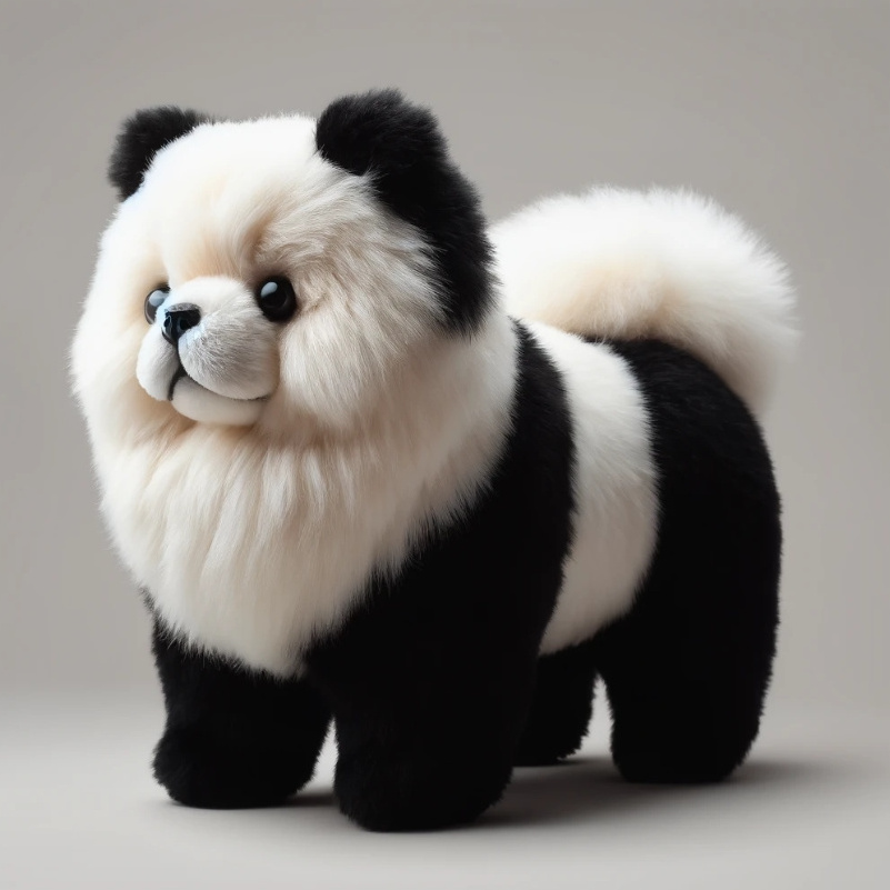 2024 New Design Panda Dog Stuffed Animal Doll Cartoon Squishy Soft Chow Chow Panda Plush Toy