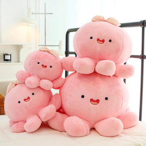 new design soft kawaii cute plushie peluche animal doll 3 inch pink bow octopus stuffed plush toy