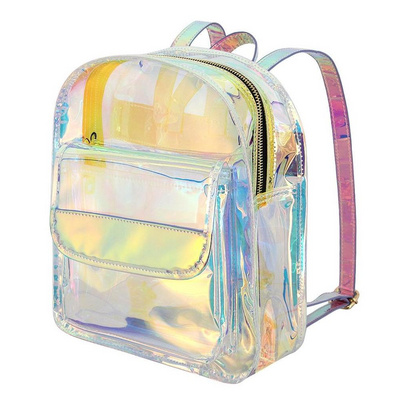 Women Shiny Hologram Holographic Transparent Shoulder Bag Satchel Backpack