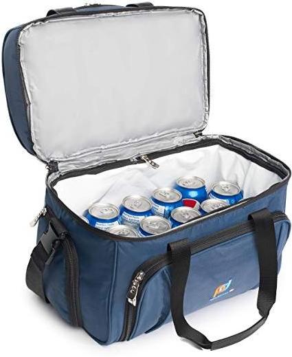 Insulated Compartment coller bag 2 Heat Sealed Soft Peva Liner with Many Pockets Strong Double Zipper Padded Straps