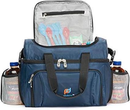 Insulated Compartment coller bag 2 Heat Sealed Soft Peva Liner with Many Pockets Strong Double Zipper Padded Straps