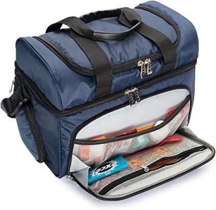 Insulated Compartment coller bag 2 Heat Sealed Soft Peva Liner with Many Pockets Strong Double Zipper Padded Straps