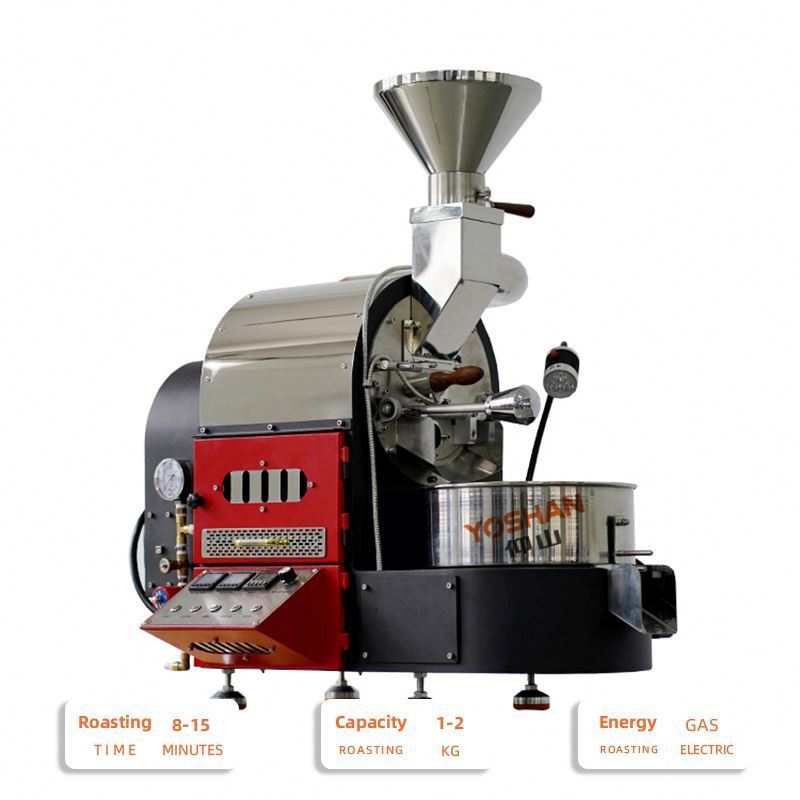 Commercial Golden 1.5kg 2kg Gas Control Full Electric Machine Chaff Collector Automatic Artisian Coffee Roaster for Coffee Price