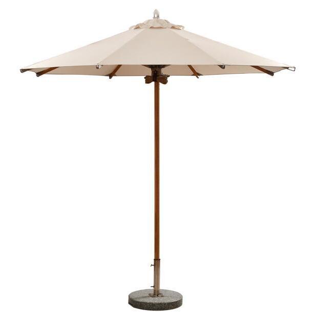 All weather 10 feet outdoor beach round canvas wooden parasol hotel resort picnic teak pole umbrella sun shade