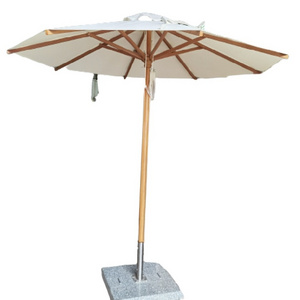 9ft  white wood patio umbrella outdoor  central pole swimming pool umbrellas wooden beach  umbrella