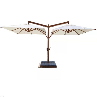 10ft Aluminum Double Canopy Garden umbrella parasol Two Heads Patio Umbrella Twin Beach Umbrella