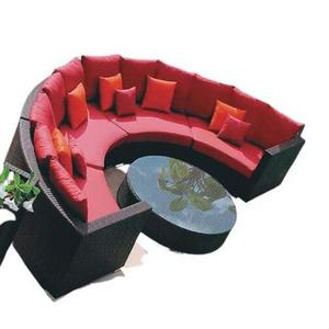 Semi circle outdoor garden sectional sofa half round rattan sofa