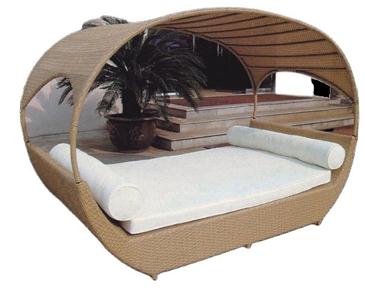 Outdoor sunbed cushion rattan Sunbed Customized Special shape high quality sunbed