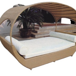 Outdoor sunbed cushion rattan Sunbed Customized Special shape high quality sunbed