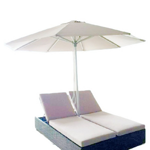 Luxury indoor chaise lounge modern outdoor lounger dual double chaise lounge with umbrella canopy