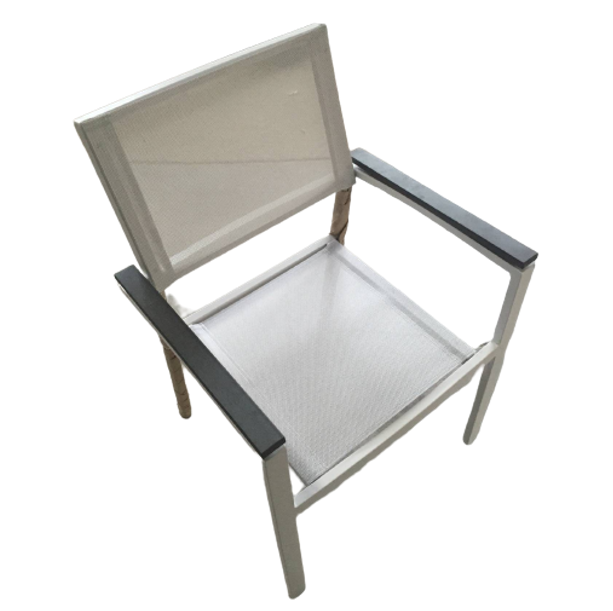 Aluminum stackable  garden chair waterproof pool side chair outdoor aluminum fabric chair