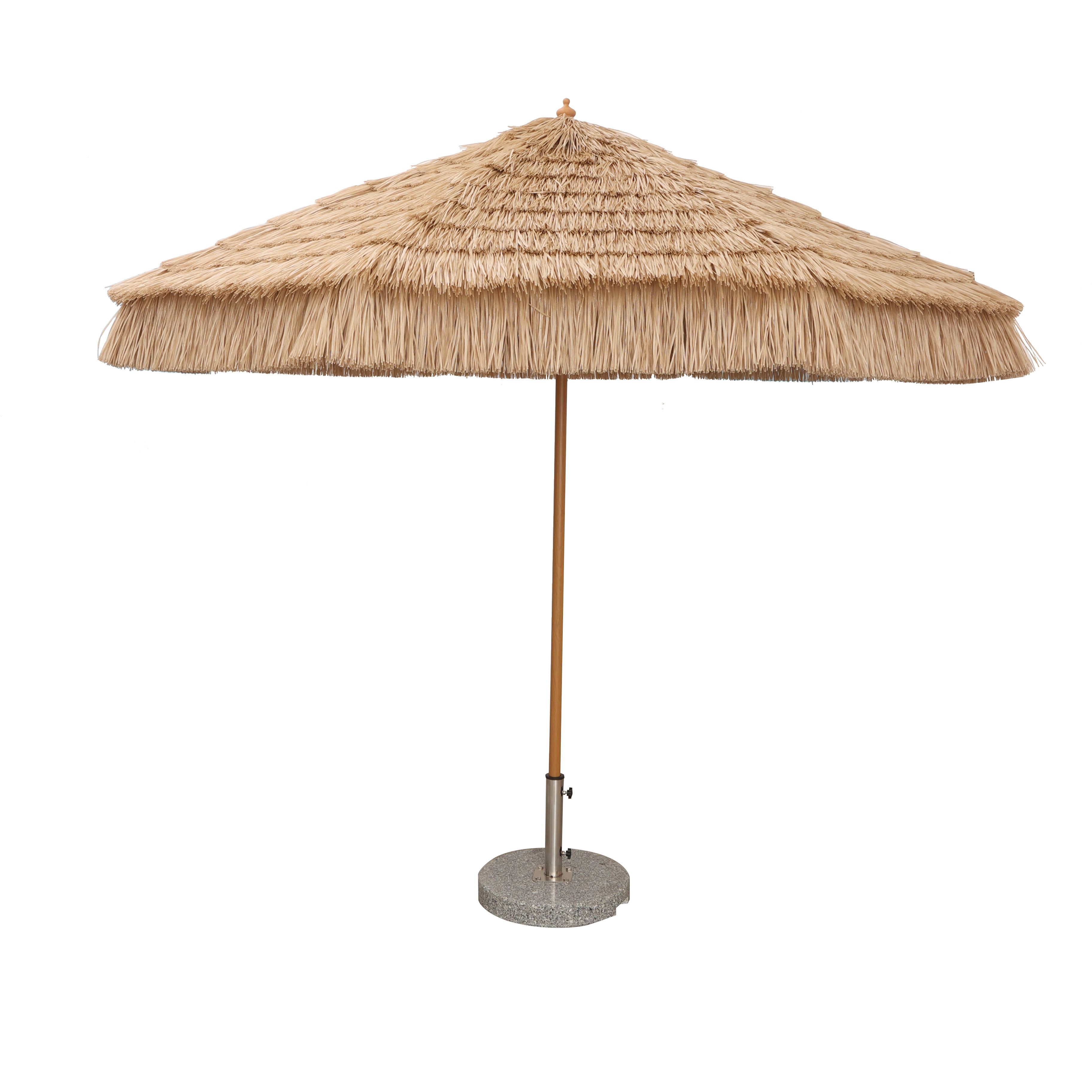 Resort hotel Hawaii style synthetic thatch palm leaf garden umbrella parasol straw glass beach umbrella