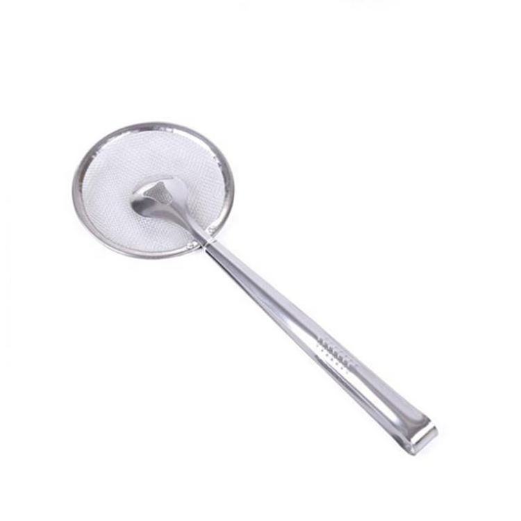 2023 Hot Sell 28*10cm Stainless Steel Deep Frying Tongs With Strainer Leaking Spoon Fry Kitchen Utensil Homeware