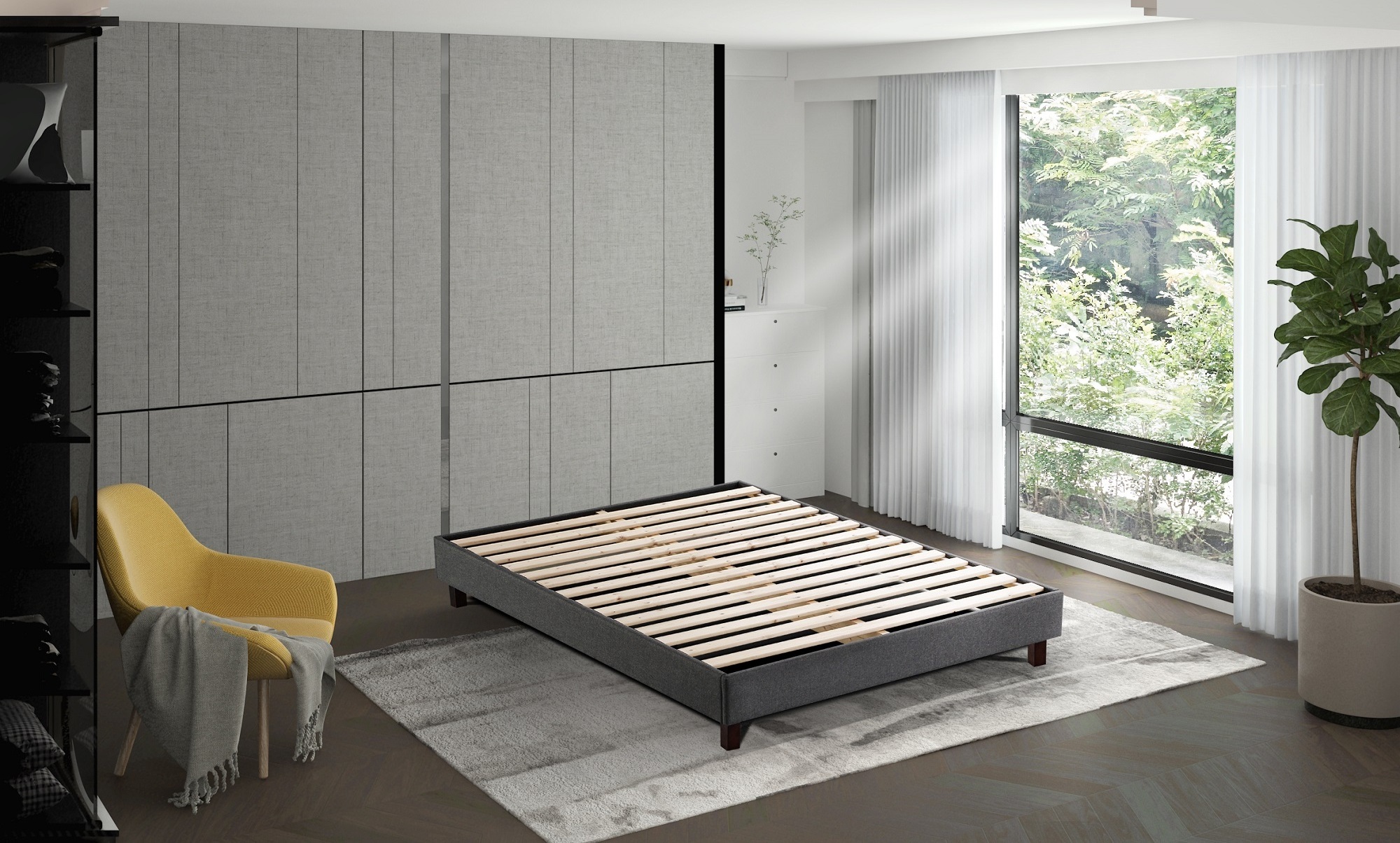 Furniture Bedroom Design Strong Support Bedstead Wooden Queen Luxury Super Single Bed Frame