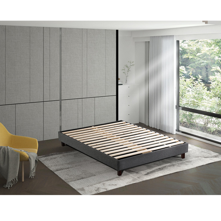 Furniture Bedroom Design Strong Support Bedstead Wooden Queen Luxury Super Single Bed Frame