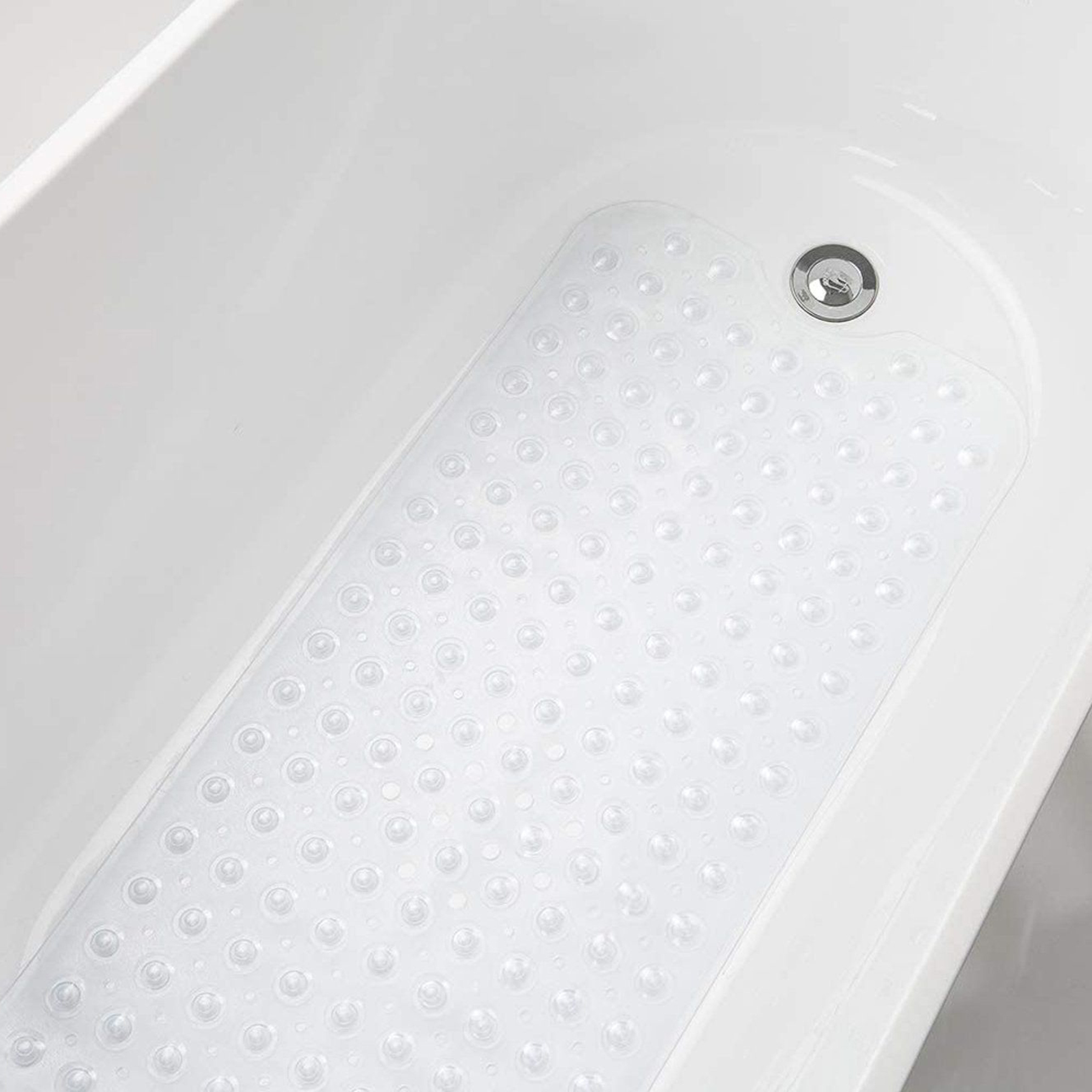 Machine Washable Non-Slip Clear Shower Mats Bath Tub Mat with Suction Cups and Drain Holes