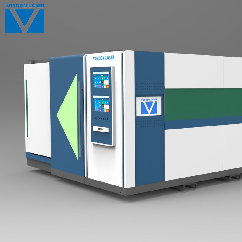 Yosoon OEM 3000w 6kw CNC Laser Cutter Fiber Laser Cutting Machine Price with Cover