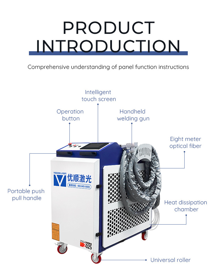 YOSOON 1500w 2000w 3000w laser remove dust duct cleaning machine for engine