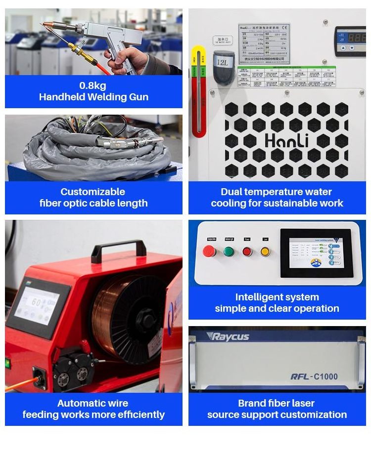 Repairing Stainless Steel Laser Spot Welders Soldering 2000w IPG Portable Fiber Laser Welding Machines Uses for Metal Processing