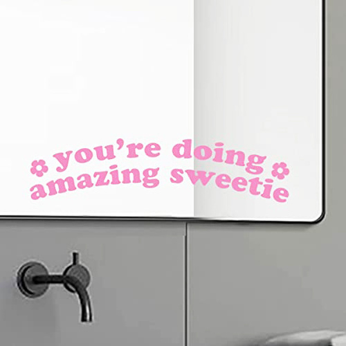 Custom Motivational Sentence Affirmation Wall  Decor Mirror Quotes Sticker Decal For Bedroom Bathroom Mirror