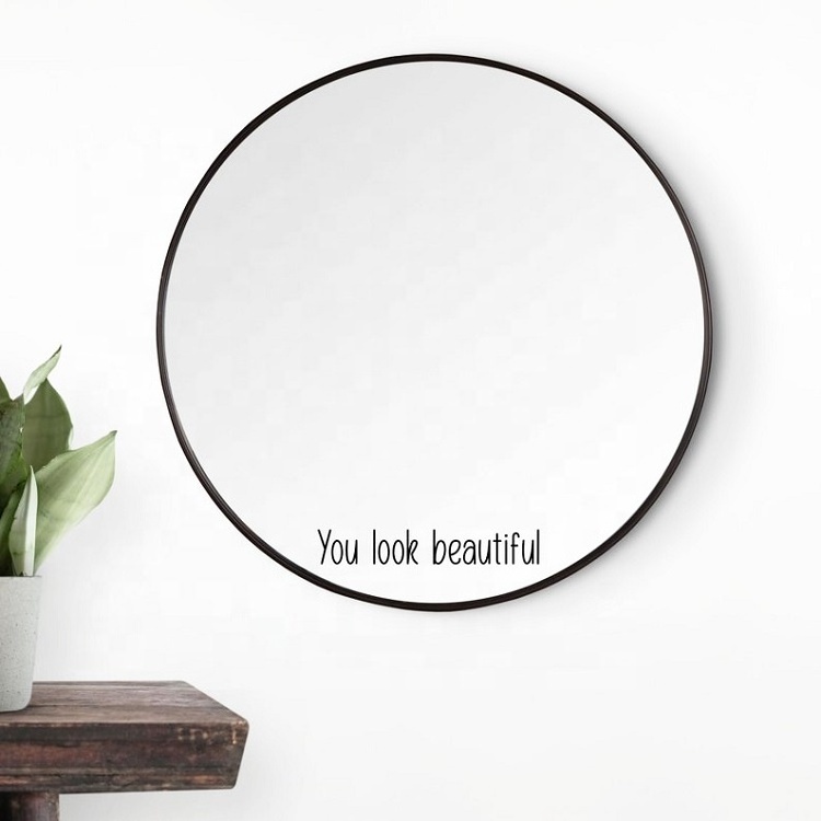 You Look Beautiful Mirror Decal Custom Design Mirror Wall Sticker Square Car Mirror Sticker With Multiple Colors