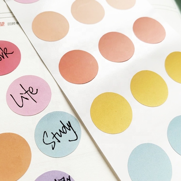 Custom Writable Self-Adhesive Round Label Sticker Dot Colored Dot Stickers Circle Dot Labels for Marking Organizing