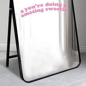 Custom Motivational Sentence Affirmation Wall  Decor Mirror Quotes Sticker Decal For Bedroom Bathroom Mirror