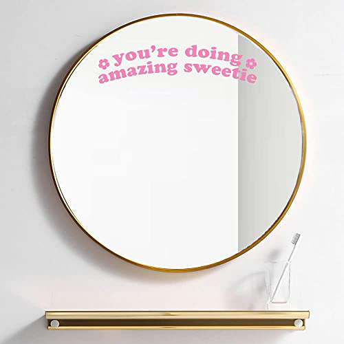 Custom Motivational Sentence Affirmation Wall  Decor Mirror Quotes Sticker Decal For Bedroom Bathroom Mirror