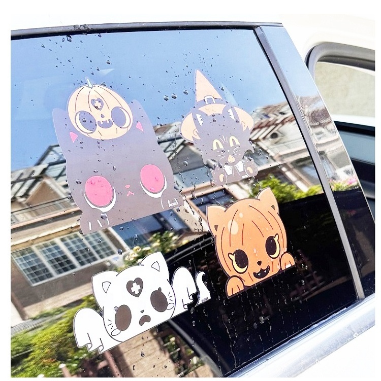 Sun Resistant and Water Proof Gloss Matte Holo Spot Finish Anime Car Peeker Decal Stickers For Car Window