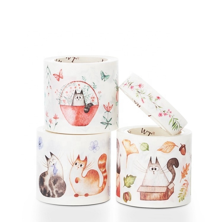 Custom Printed Personalized Design Kawaii Cute Japanese Masking Paper Tape Set Wholesale Buy Decoration Washi Tape