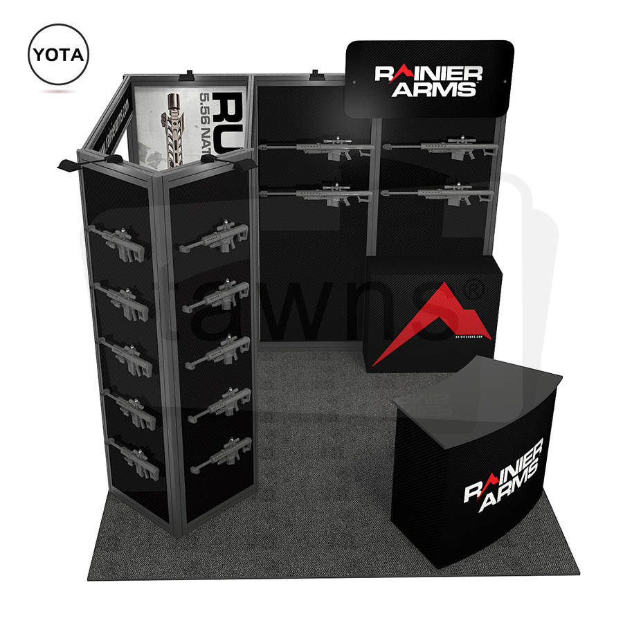 Tawns Trade Show Modular Exhibition Stand Branded Kiosk Displays Booth Tension Fabric Backdrop Exhibition Booth  For Sale