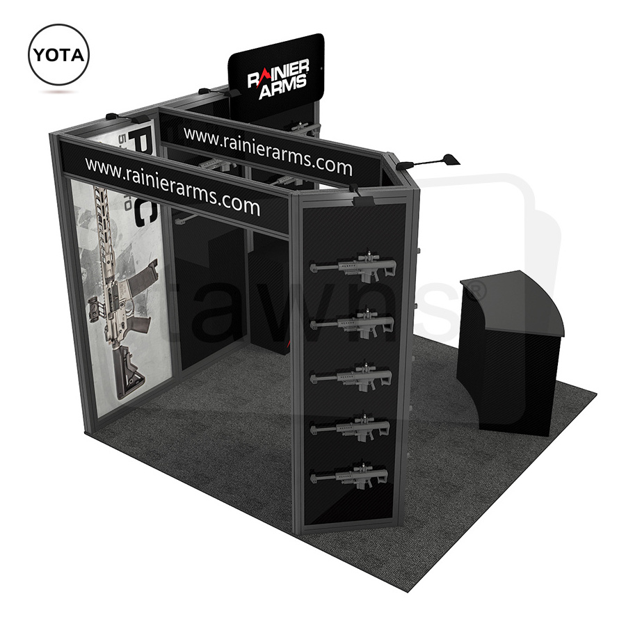 Tawns Trade Show Modular Exhibition Stand Branded Kiosk Displays Booth Tension Fabric Backdrop Exhibition Booth  For Sale