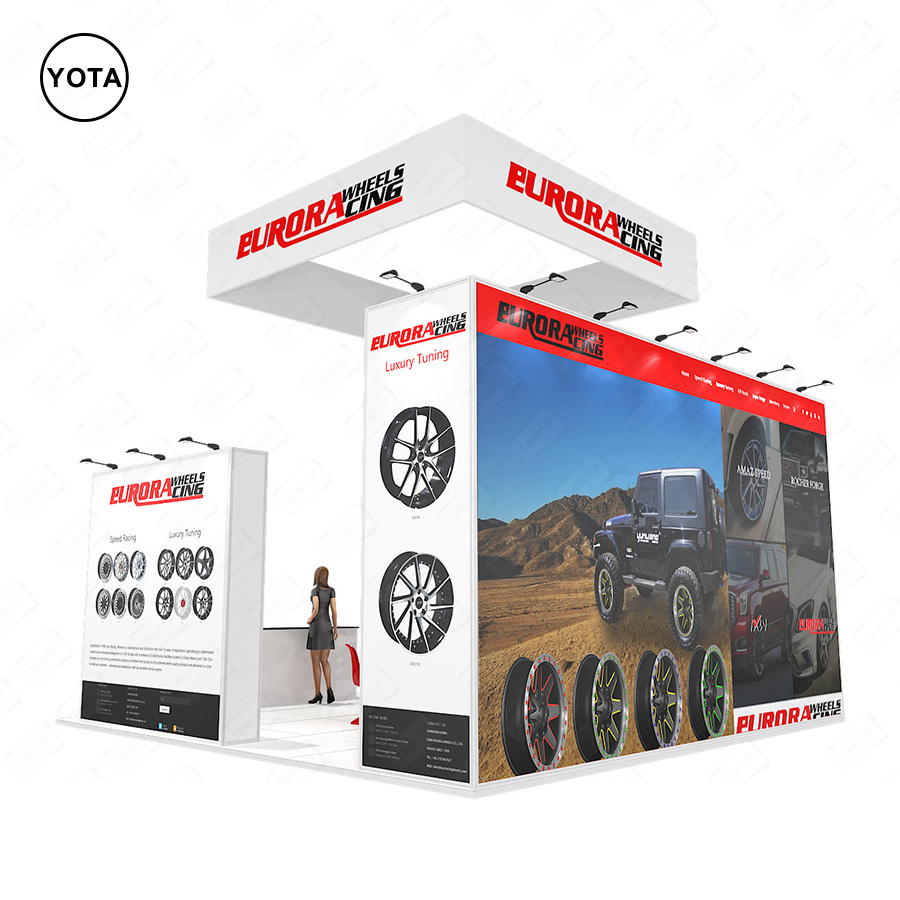 Tawns Modular Exhibition Stand Aluminum Tube Frame Easy Install Portable Reusable Tension Fabric Promotion 6x6 Trade Show Booth