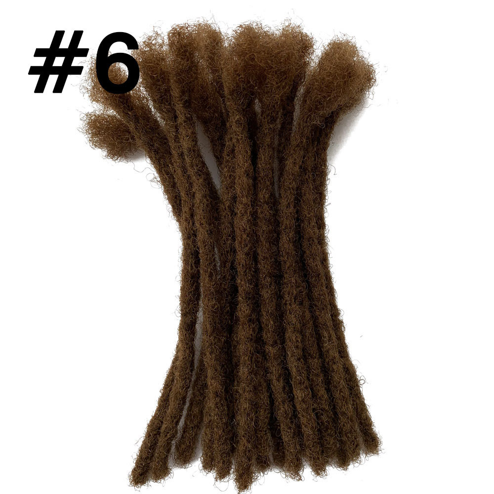 Wholesale Locks Brazilian Virgin Human Hair Extensions Full Handmade Crochet Dreadlocks Width 0.4CM  Chocolate Brown