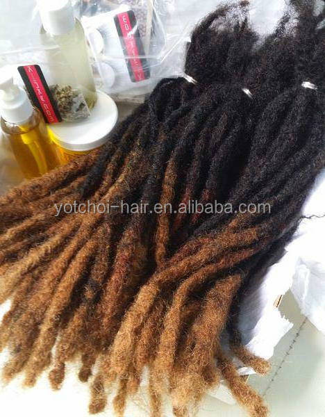 High Quality 100% Human Hair Afro Kinky Curly Hair Full Handmade Crochet Dreadlocks Jet Black color( Width 0.8CM)