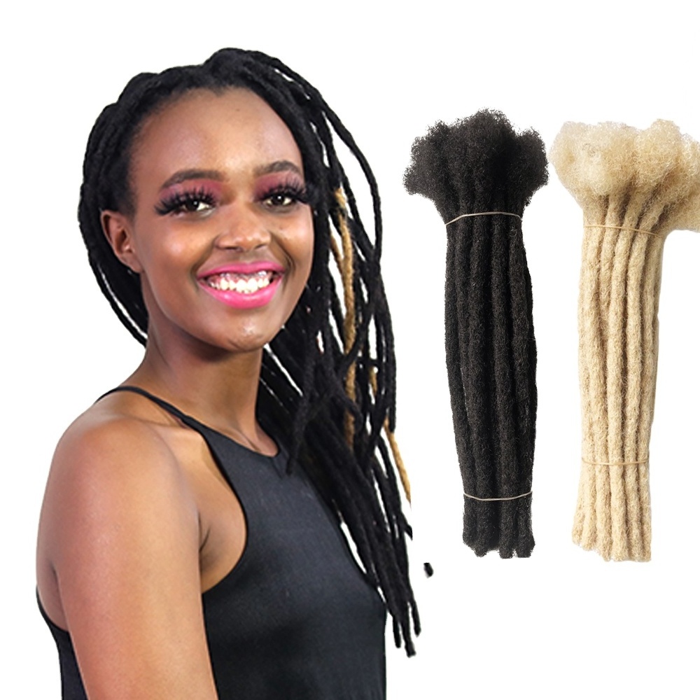 Wholesale Locks Brazilian Virgin Human Hair Extensions Full Handmade Crochet Dreadlocks Width 0.4CM  Chocolate Brown