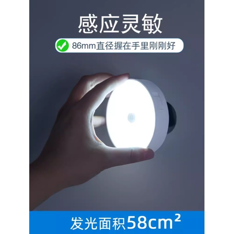 LED intelligent human body sensing light automatic home aisle cabinet bedroom charging night light