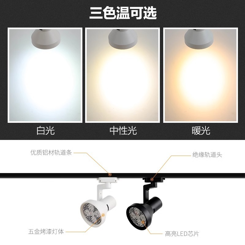 LED track light bulb PAR30 spotlight E27 Luokou clothing store supermarket super bright energy-saving light source