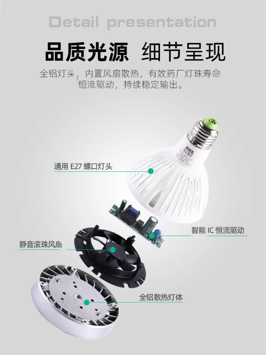 LED track light bulb PAR30 spotlight E27 Luokou clothing store supermarket super bright energy-saving light source