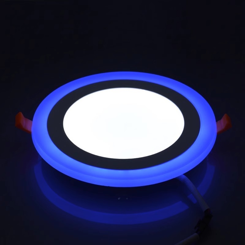 LED dual color ultra thin embedded ceiling light circular square KTV commercial lighting panel light