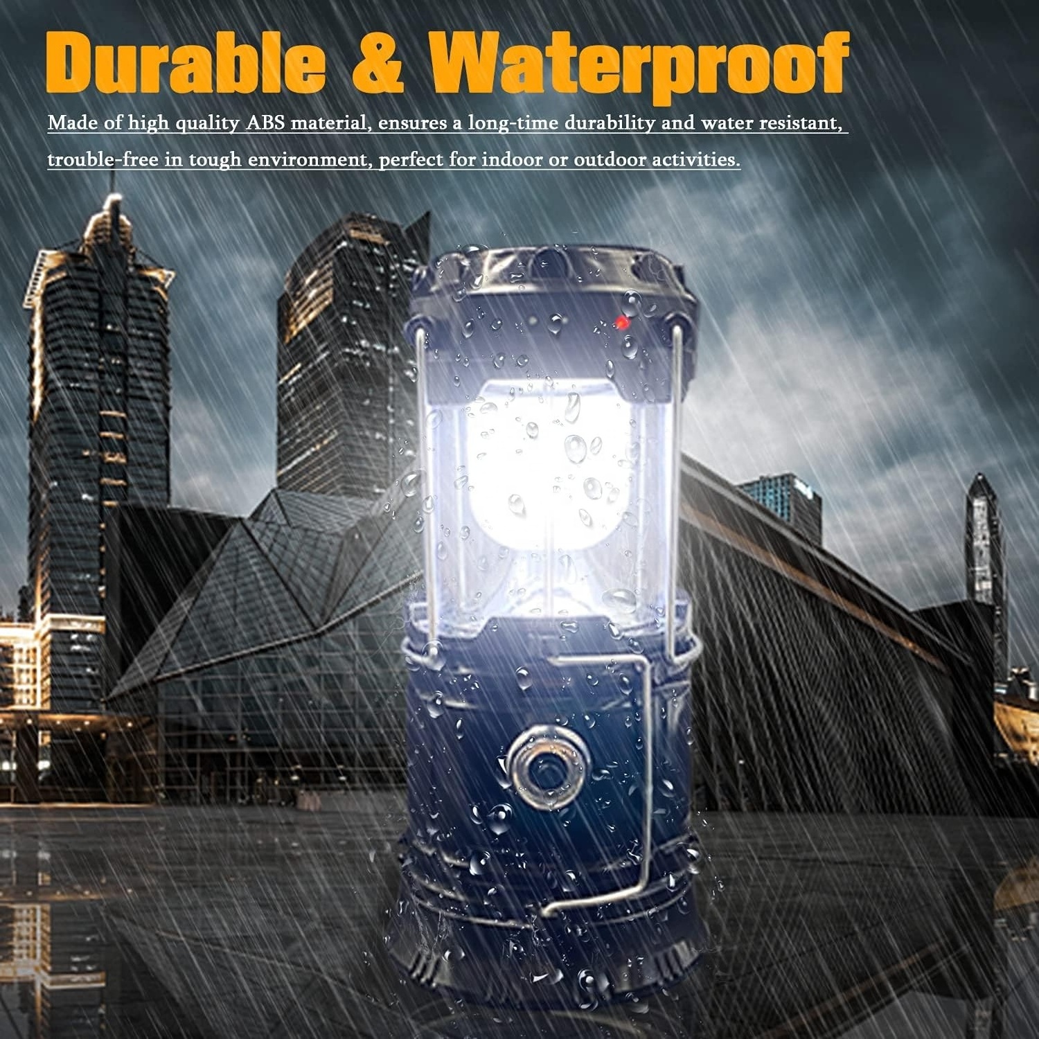 Portable Lightweight Waterproof LED Camping Light Solar USB Charging Flashlight Survival Kit for Home Emergency Lights