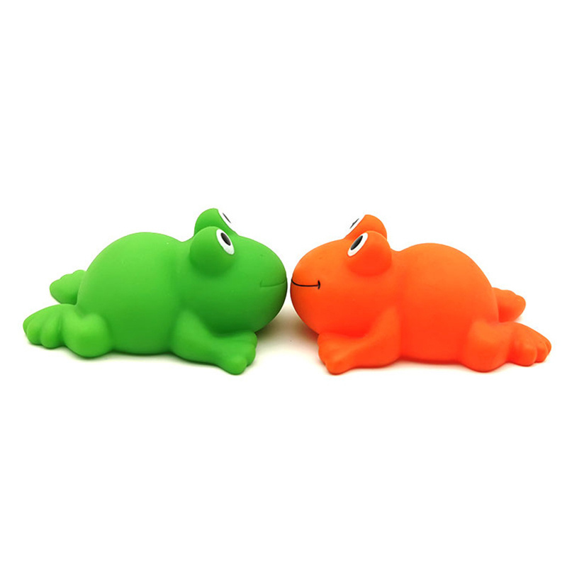 Mini Rubber Plastic Sea Animal Figure BPA Free Green Frog Water Spray Squirt Baby Bath Toy for Kids